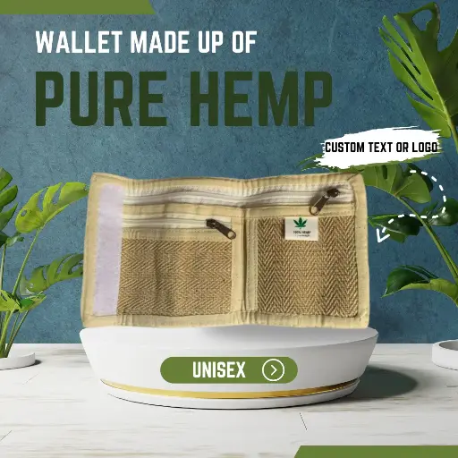 Naturexpress Desh Ka Pehla Eco-Friendly Hemp Wallet | Handloom Hemp & Cotton | Slim, Stylish & Sustainable Purse for Men & Women | Trifold Card Holder, Travel Wallet & Unique Gift